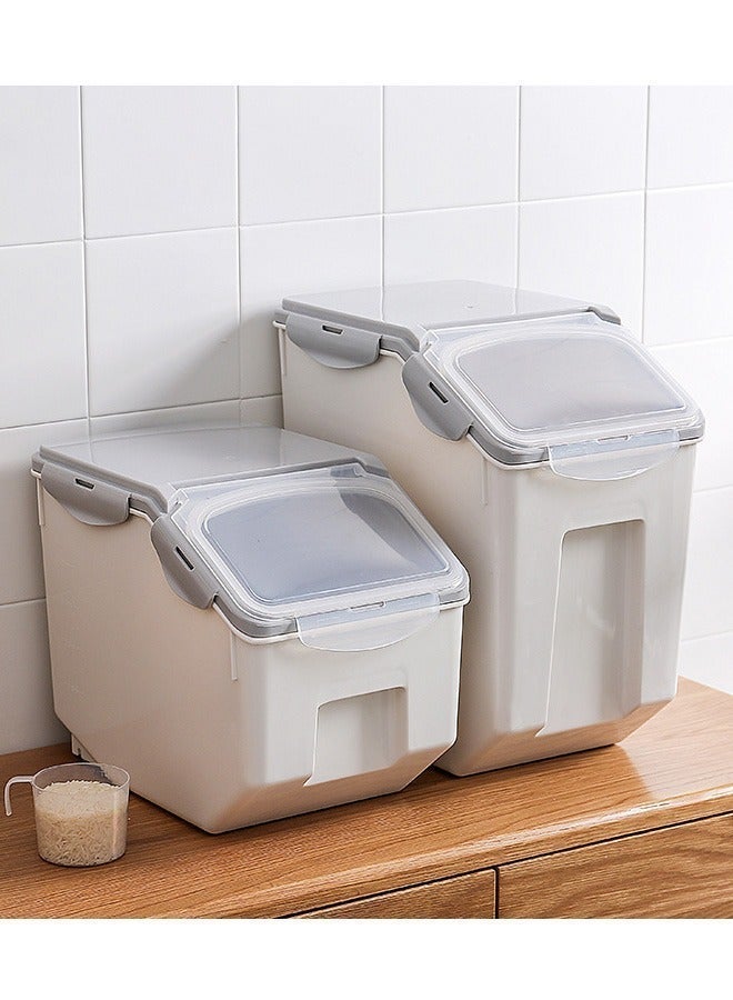 BLOOMING TIME Household Kitchen Plastic Sealed Rice Bucket Moisture Proof And Insect Proof Storage Box Transparent 10 KG Rice Box - Image 1
